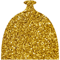 Modern golden boho ceramic vase. Transparent PNG clipart