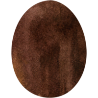 Brown watercolor Easter egg. Oval shape for design. Transparent PNG Clipart