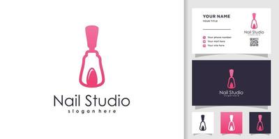 Nail beauty logo design template Premium Vector