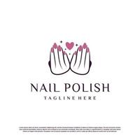 Nail logo design template with creative abstract style Premium Vector