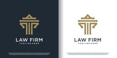 diseño de logotipo de ley con vector premium de concepto simple y fresco