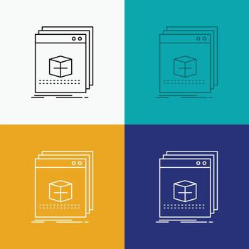 software. aplicación solicitud. expediente. icono del programa sobre varios antecedentes. diseño de estilo de línea. diseñado para web y aplicación. eps 10 ilustración vectorial vector