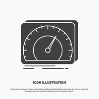 dashboard. device. speed. test. internet Icon. glyph vector gray symbol for UI and UX. website or mobile application