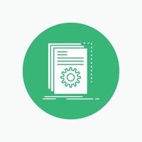 App. build. developer. program. script White Glyph Icon in Circle. Vector Button illustration