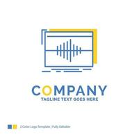 Audio. frequency. hertz. sequence. wave Blue Yellow Business Logo template. Creative Design Template Place for Tagline. vector