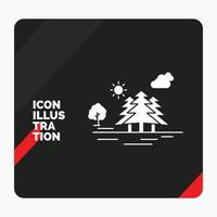 Red and Black Creative presentation Background for Mountain. hill. landscape. nature. clouds Glyph Icon vector