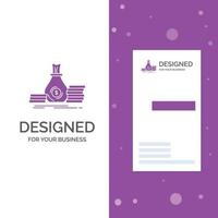 Business Logo for Accumulation. bag. investment. loan. money. Vertical Purple Business .Visiting Card template. Creative background vector illustration