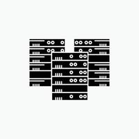 Center. centre. data. database. server Glyph Icon. Vector isolated illustration