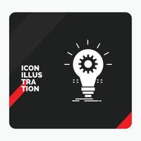 Red and Black Creative presentation Background for Bulb. develop. idea. innovation. light Glyph Icon vector