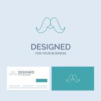 moustache. Hipster. movember. male. men Business Logo Line Icon Symbol for your business. Turquoise Business Cards with Brand logo template vector