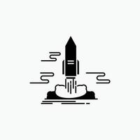 launch. Publish. App. shuttle. space Glyph Icon. Vector isolated illustration