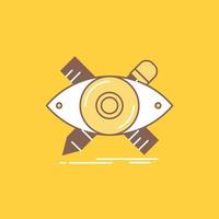 diseño. diseñador. ilustración. bosquejo. icono lleno de línea plana de herramientas. hermoso botón de logotipo sobre fondo amarillo para ui y ux. sitio web o aplicación móvil vector