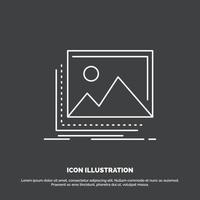 gallery. image. landscape. nature. photo Icon. Line vector symbol for UI and UX. website or mobile application