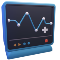3D Electrocardiogram Isolated Object with High Quality Render png