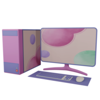 3D Desktop Computer Isolated Object With High Quality Render png