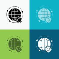 connected. online. world. globe. multiplayer Icon Over Various Background. glyph style design. designed for web and app. Eps 10 vector illustration