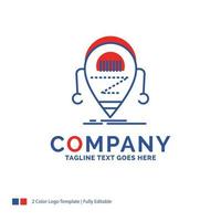 Company Name Logo Design For Android. beta. droid. robot. Technology. Blue and red Brand Name Design with place for Tagline. Abstract Creative Logo template for Small and Large Business. vector