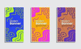 diseño de banner vertical: disponible en líneas modernas abstractas y opciones de color. vector