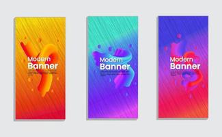 Liquid Modern Vertical Banner with Gradient Color Mix vector