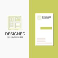 Business Logo for Design. grid. interface. layout. ui. Vertical Green Business .Visiting Card template. Creative background vector illustration