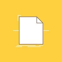 3d. document. file. object. processing Flat Line Filled Icon. Beautiful Logo button over yellow background for UI and UX. website or mobile application vector