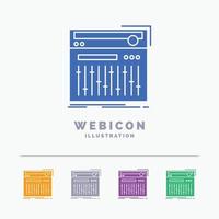 Control. controller. midi. studio. sound 5 Color Glyph Web Icon Template isolated on white. Vector illustration