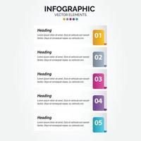 Business Vertical Infographic template. Thin line design with numbers 5 options or steps. vector
