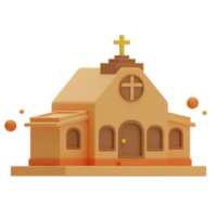 Thanksgiving object church, 3d Illustration png