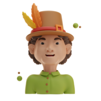 Thanksgiving object person, 3d Illustration png