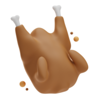 Thanksgiving object grill turkey bird, 3d Illustration png