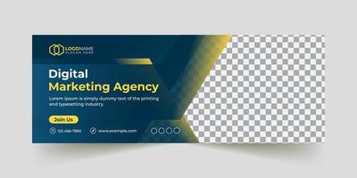 Corporate digital business marketing social media post or web banner template vector