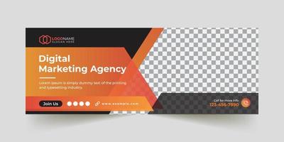 Corporate digital business marketing social media post or web banner template vector