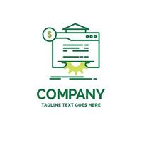 seo. progress. globe. technology. website Flat Business Logo template. Creative Green Brand Name Design. vector
