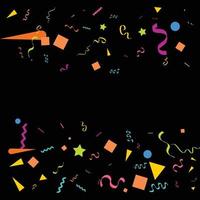 confetti concept design template holiday Happy Day. Black Background Celebration Vector illustration.