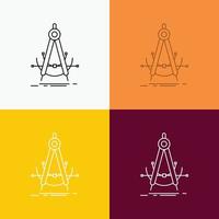 Precision. accure. geometry. compass. measurement Icon Over Various Background. Line style design. designed for web and app. Eps 10 vector illustration