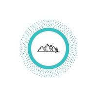 Cerro. paisaje. naturaleza. montaña. icono de línea de escena. ilustración vectorial aislada vector