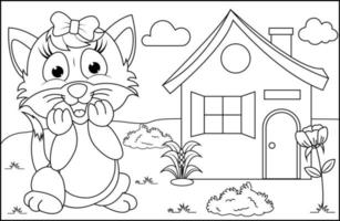 coloring animal cartoon for kids vector