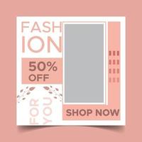 Social Media post fashion sale or banner template vector