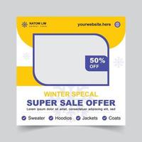 Social Media post fashion sale or banner template vector