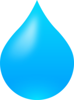 forma de gota de agua en estilo 3d. gota de agua azul aislada sobre fondo transparente. png