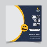 gym and fitness social media post design. vector