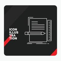 Red and Black Creative presentation Background for Code. coding. file. programming. script Line Icon vector