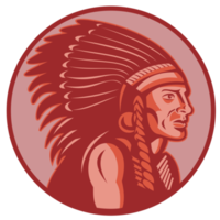 native american indian chief side view png