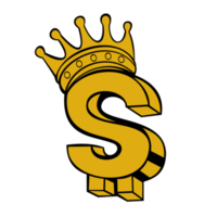 signe dollar or avec couronne png