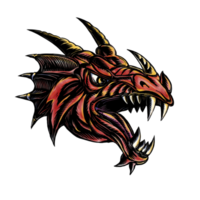 Angry Dragon Head Scratchboard png