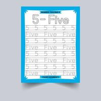 Number Tracing workbook vector