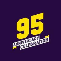 Diseño vectorial de celebración del 95 aniversario, aniversario de 95 años vector