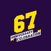 67th Anniversary Celebration vector design,  67 years anniversary