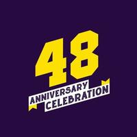 48th Anniversary Celebration vector design,  48 years anniversary