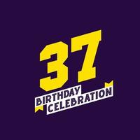 37th Birthday Celebration vector design,  37 years birthday